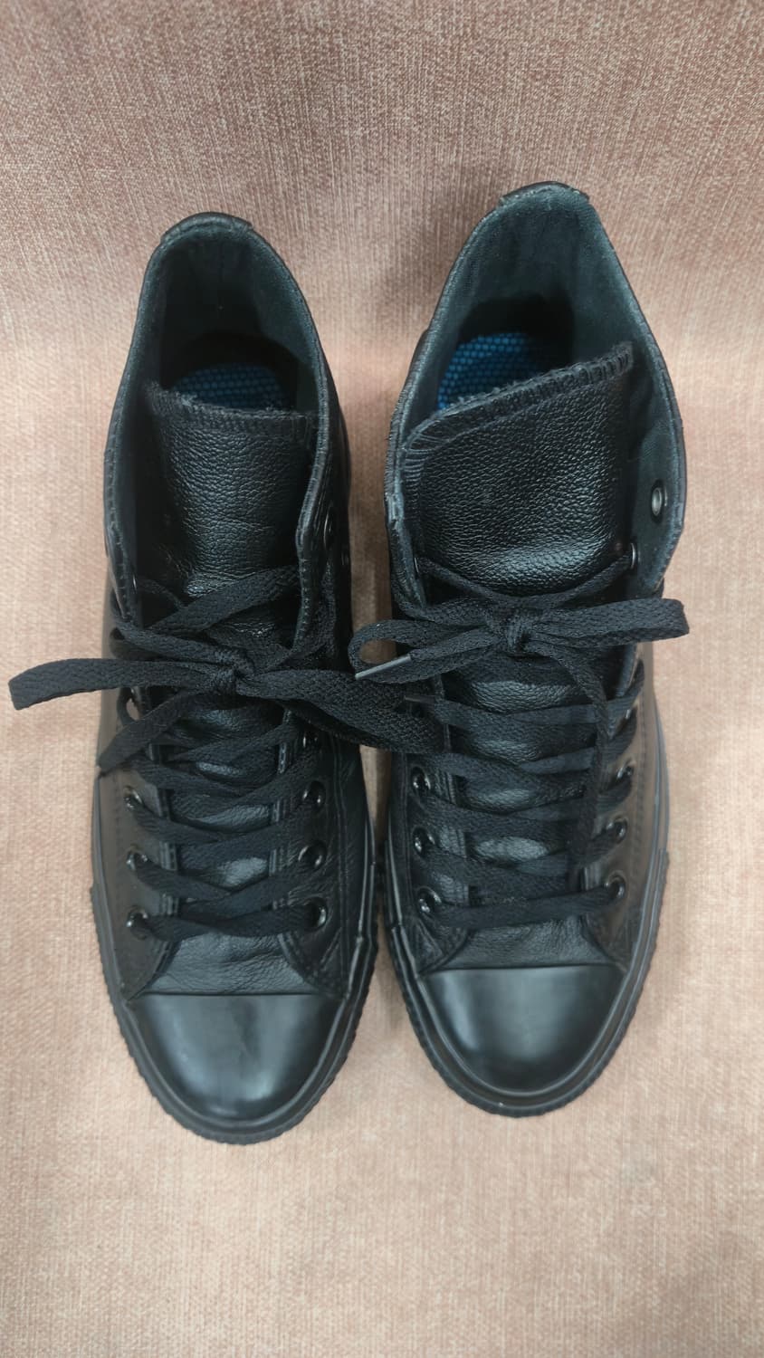 컨버스 260mm- 척테일러 올스타 레더 하이 블랙 모노 상품이미지2