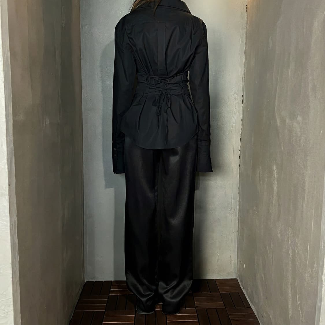 90s 겐조 백 코르셋 레이스업 셔츠 상품이미지1