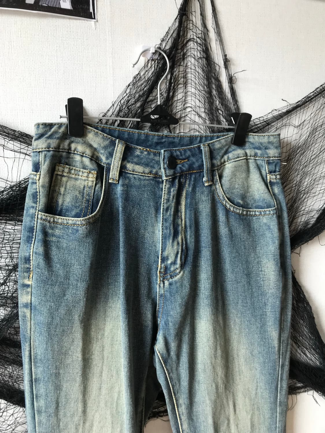00s skull printing bootscut denim pants  상품이미지4