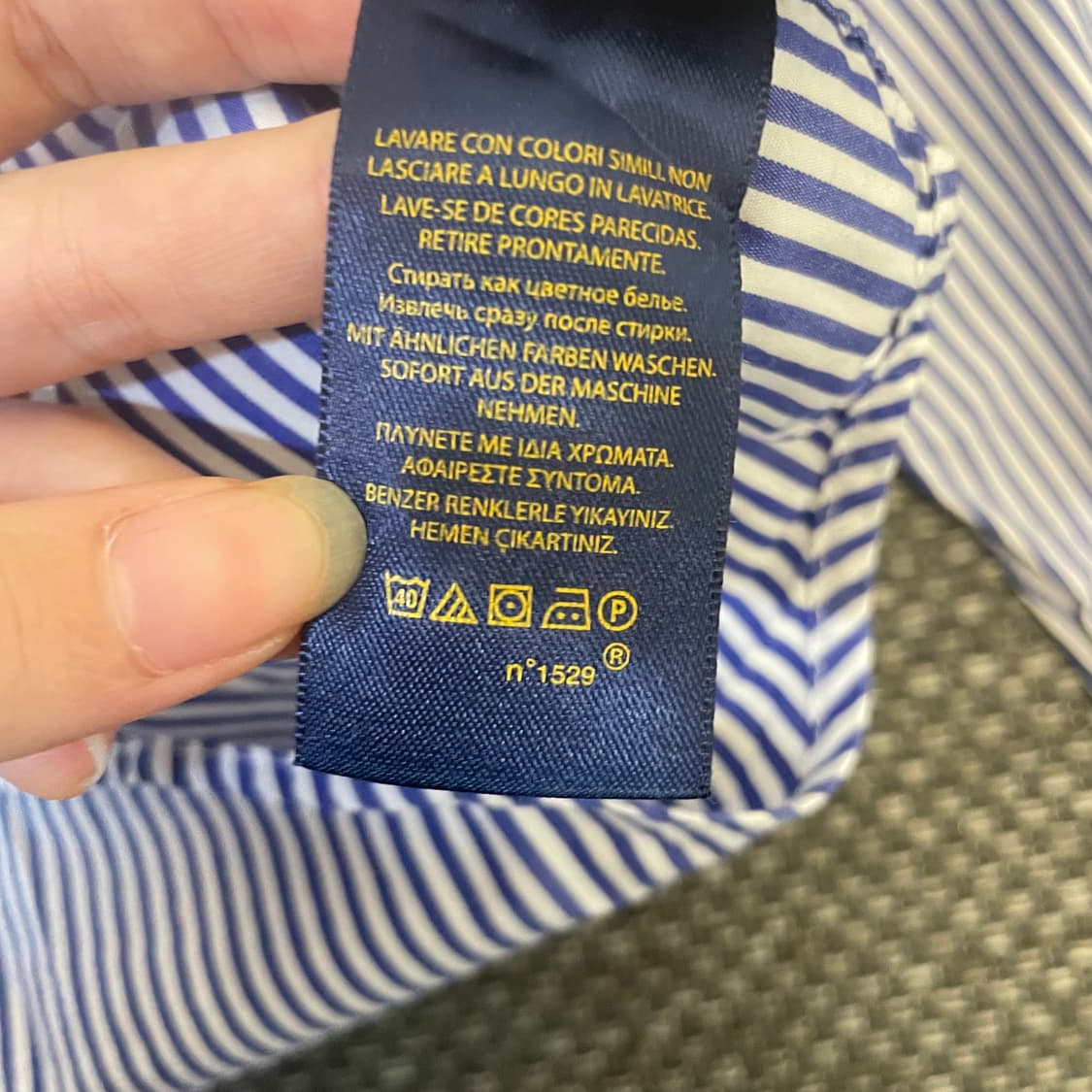 키즈 폴로랄프로렌  블루 스트라이프 로고 자수 셔츠 S 상품이미지6