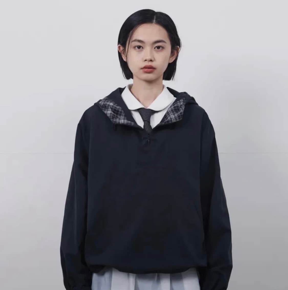 오헤시오 후드 아노락 네이비 상품이미지1