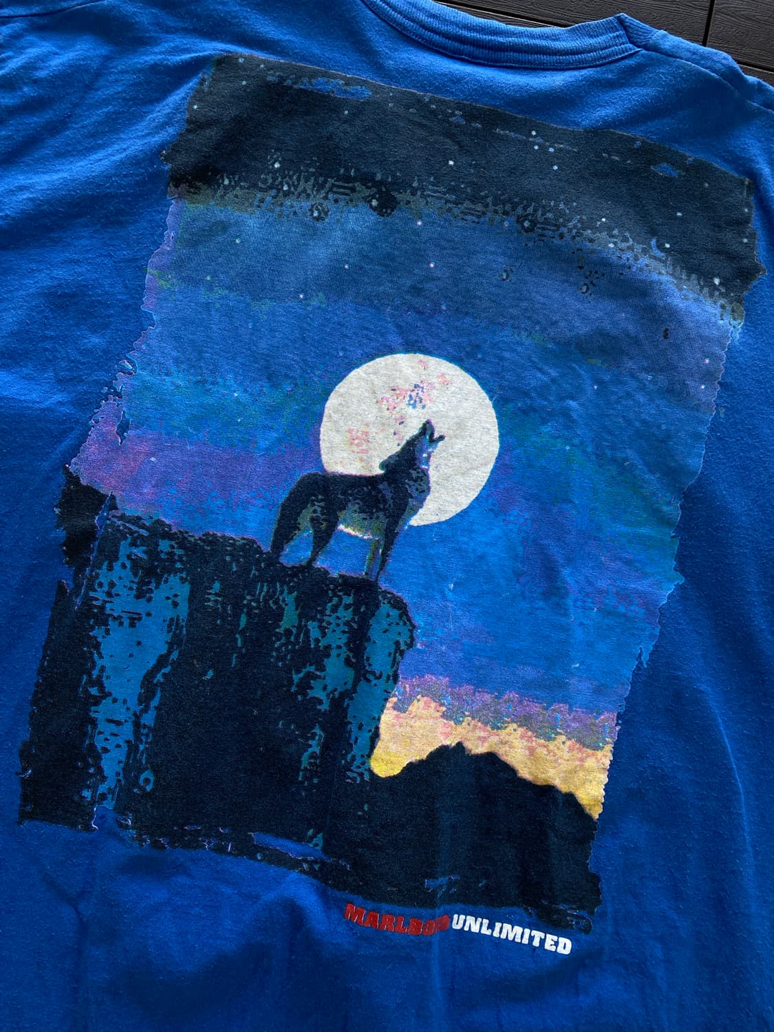 (XL) 90s 빈티지 말보로 블루 울프 티셔츠 상품이미지5