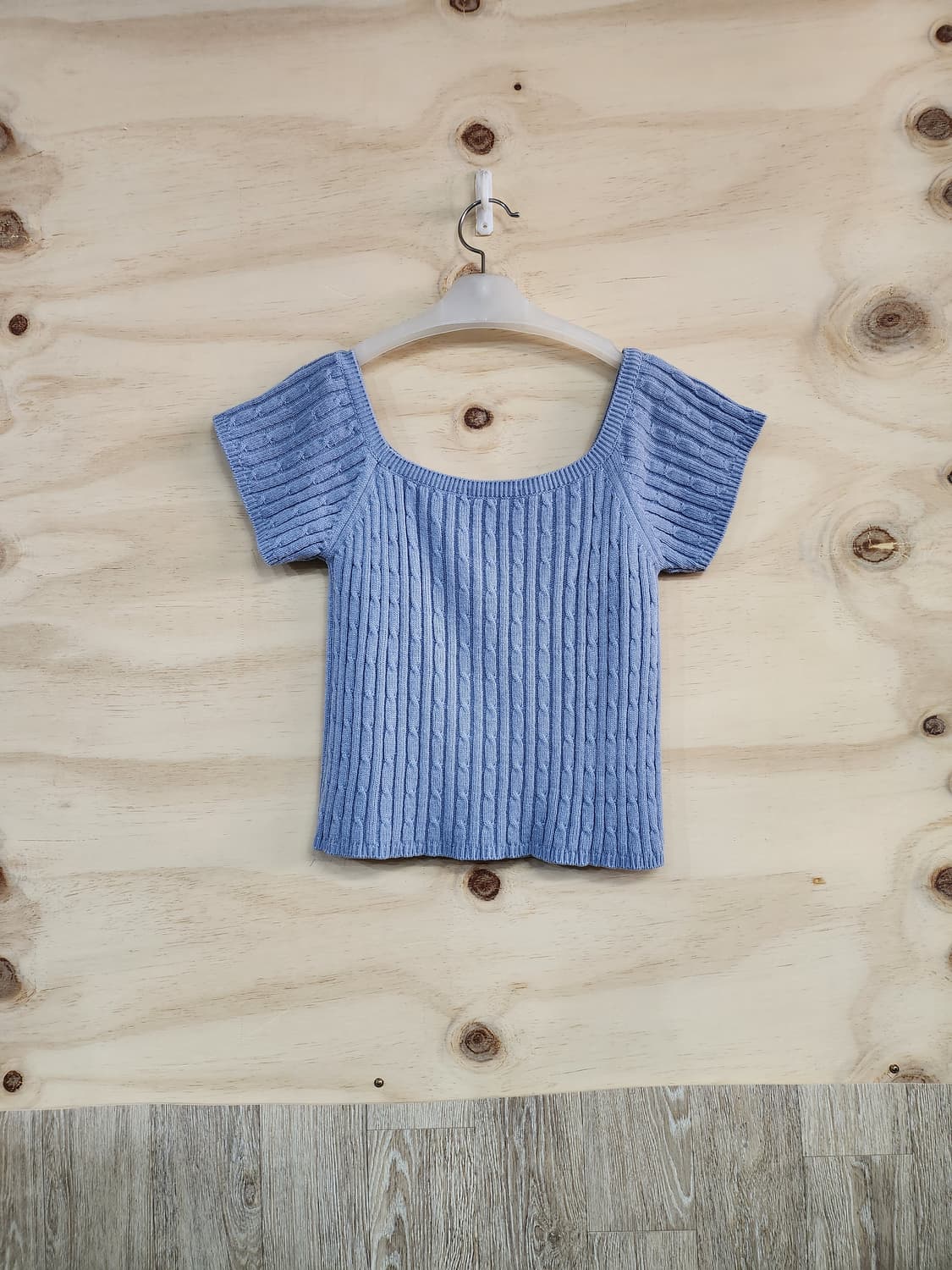 678) 케이블 니트 반팔 티셔츠 상품이미지2