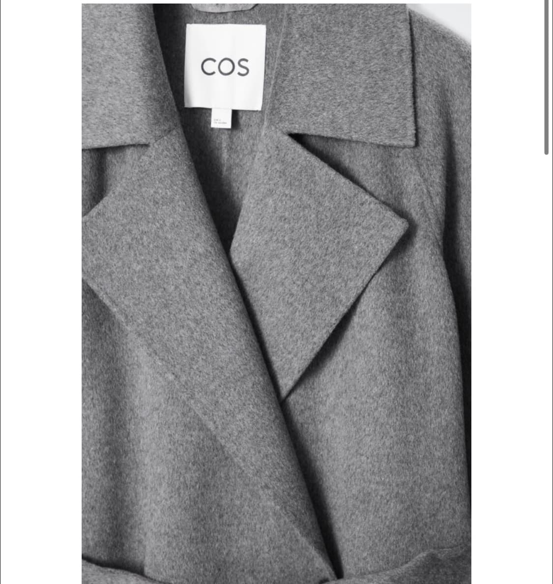 Cos 벨티드 더블페이스 울 코트 상품이미지2