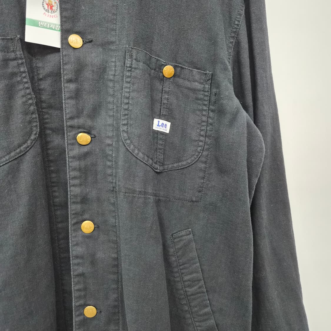 Lee 블랙 코튼 버튼업 셔츠 코트 남성 M 상품이미지2
