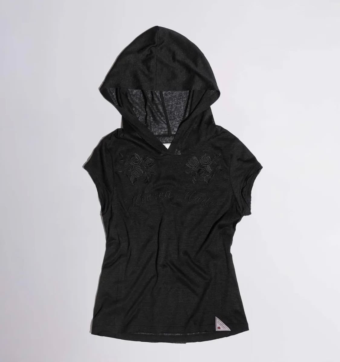 새상품) 스컬프터 Rose Embroidery Hoodie Tee 블랙 상품이미지1