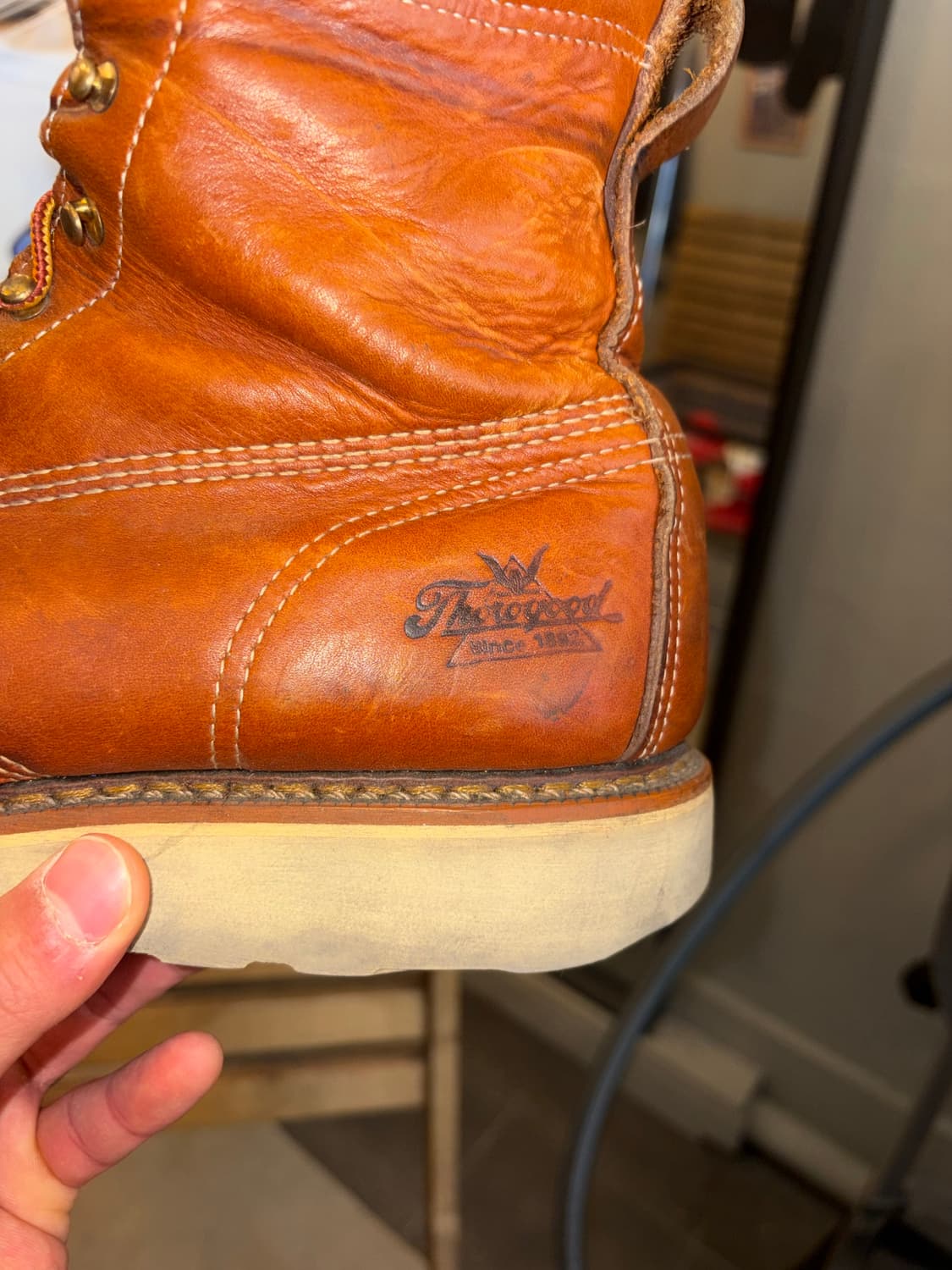 Thorogood USA plain moc toe leather boot 상품이미지9