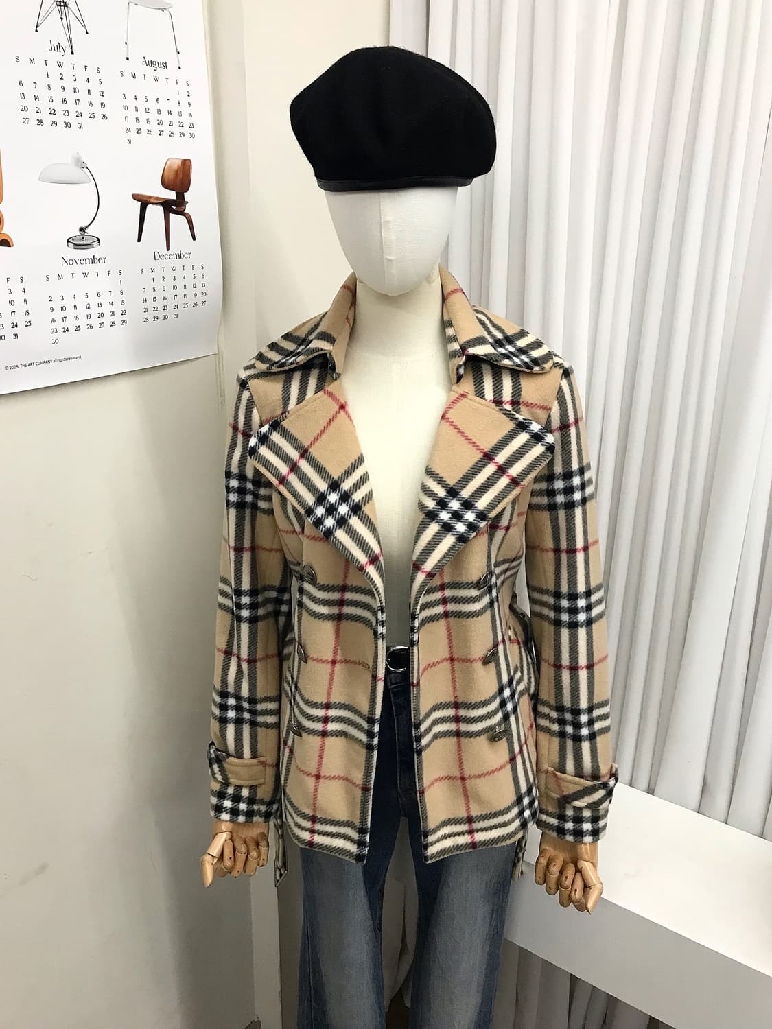 버버리 노바체크 벨티드 더블 숏코트 상품이미지7