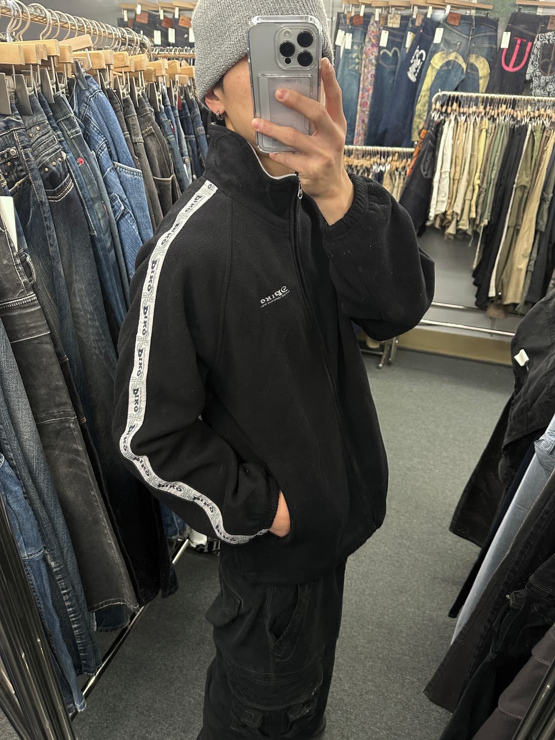 M) PIKO 피코 플리스 집업 자켓 후리스 블랙 상품이미지2