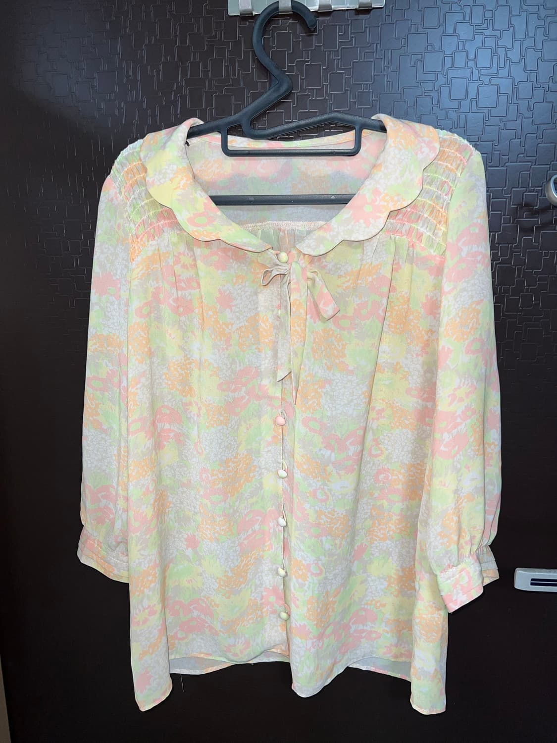 빈티지 플로럴 카라 블라우스 ~77까지 상품이미지2