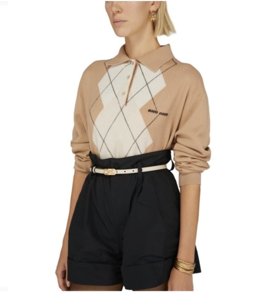 미우미우 캐시미어 아가일 니트 it 36 윤아 전종서 착용 miu miu 상품이미지10