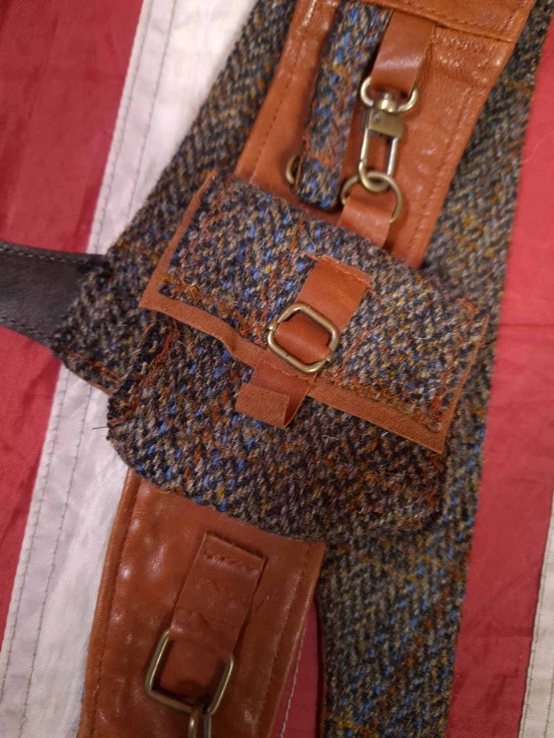 새제품 서스펜더 울 리얼레더 베스트 상품이미지4