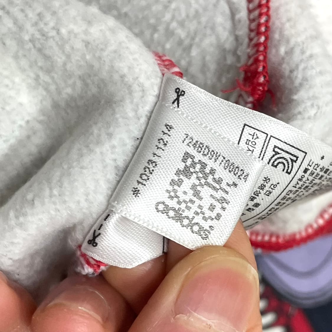 아디다스 오리지날 스니커즈홀프린팅 레드 기모 후드집업 여성90 상품이미지6