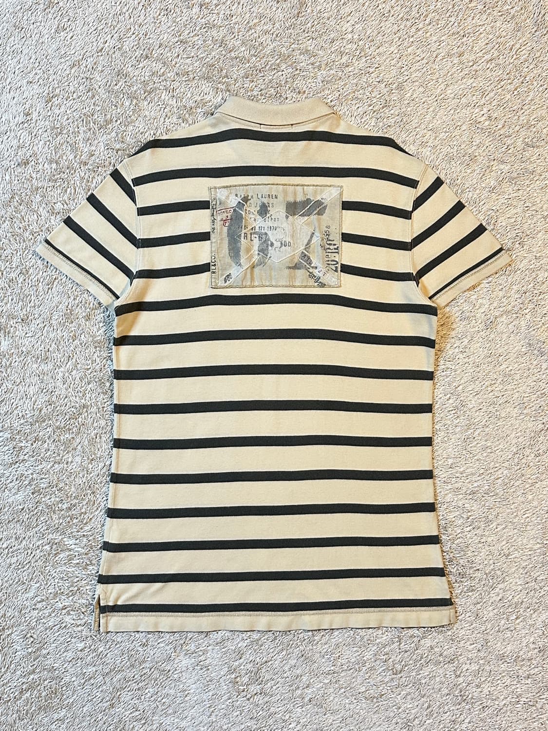 폴로 진스 POLO JEANS 빈티지 패치 스트라이프 반팔 카라티 상품이미지3