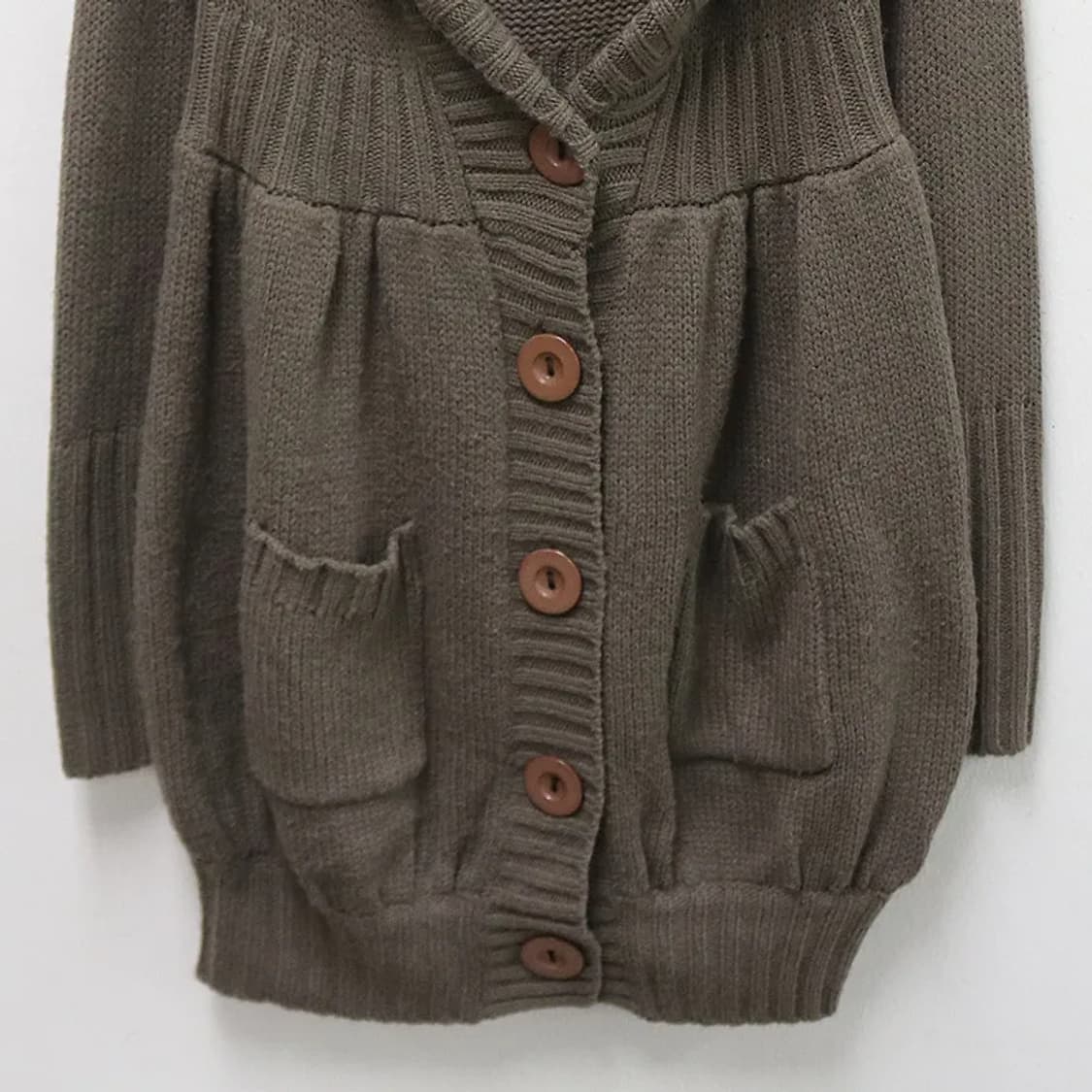 오조크 브라운 니트 롱 가디건 60423 상품이미지4