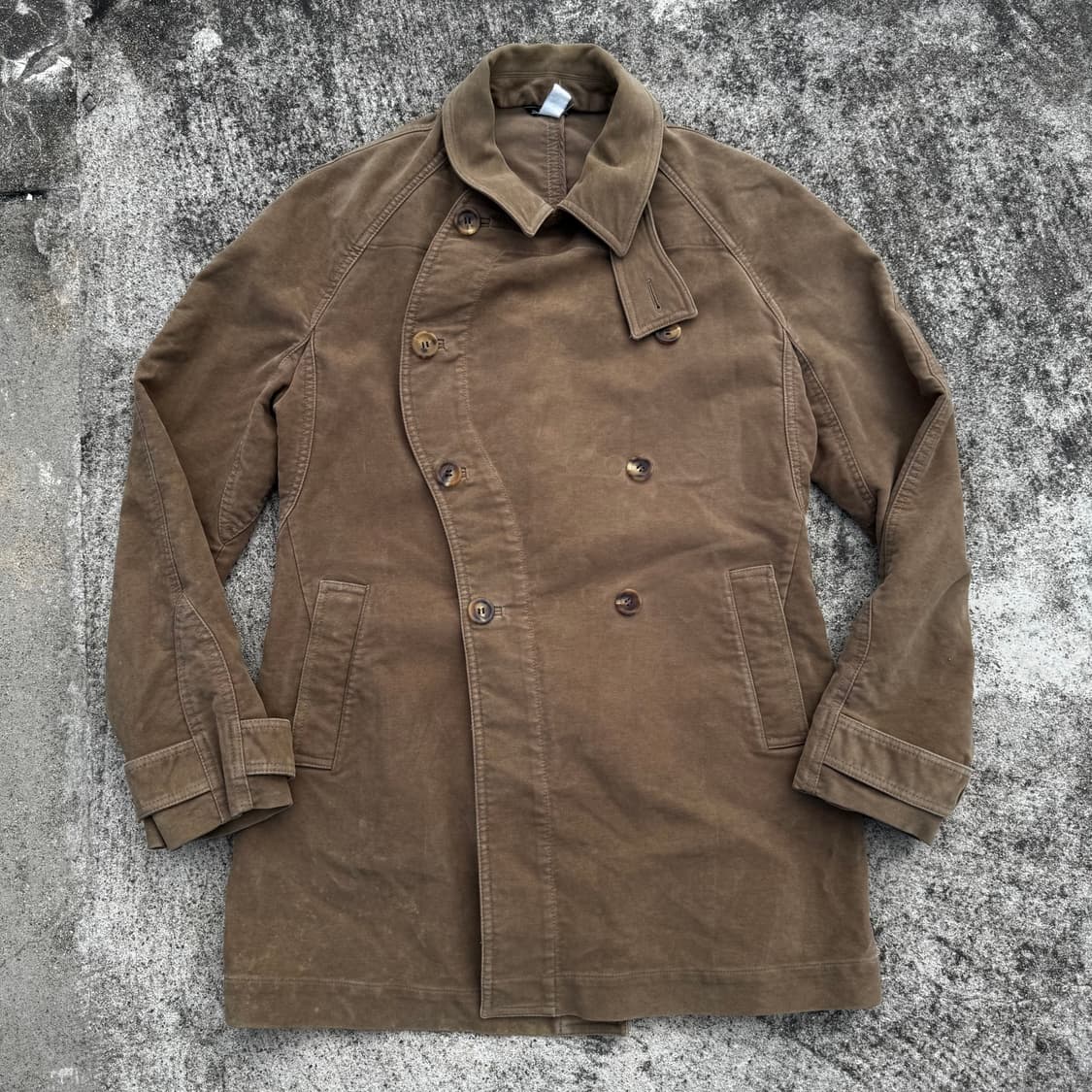 [XL] 00s Versace 베르사체 몰스킨 프렌치 모터싸이클 코트 상품이미지1