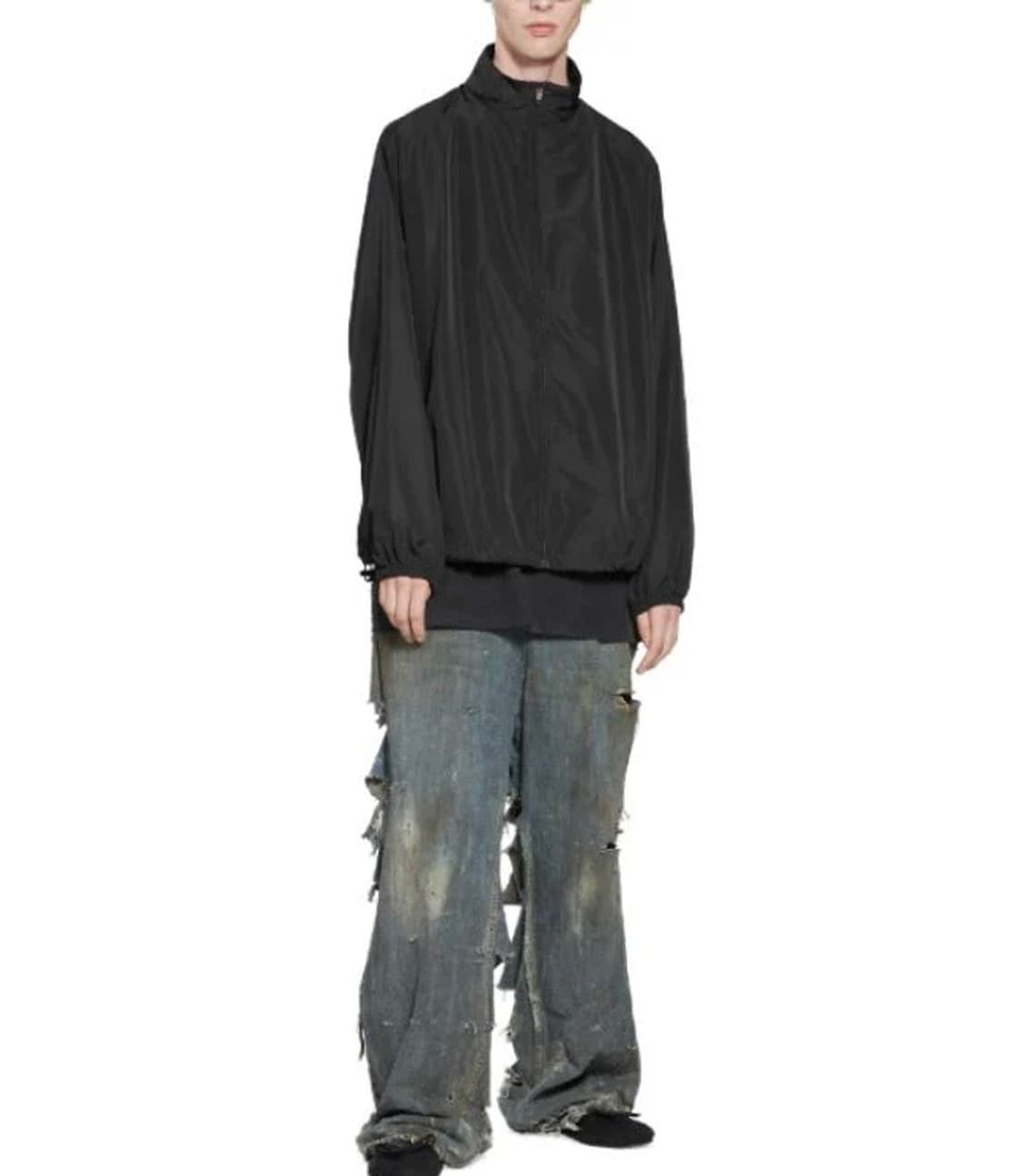 [M]발렌시아가 미니멀 로고 트랙 자켓 블랙 바람막이 상품이미지1