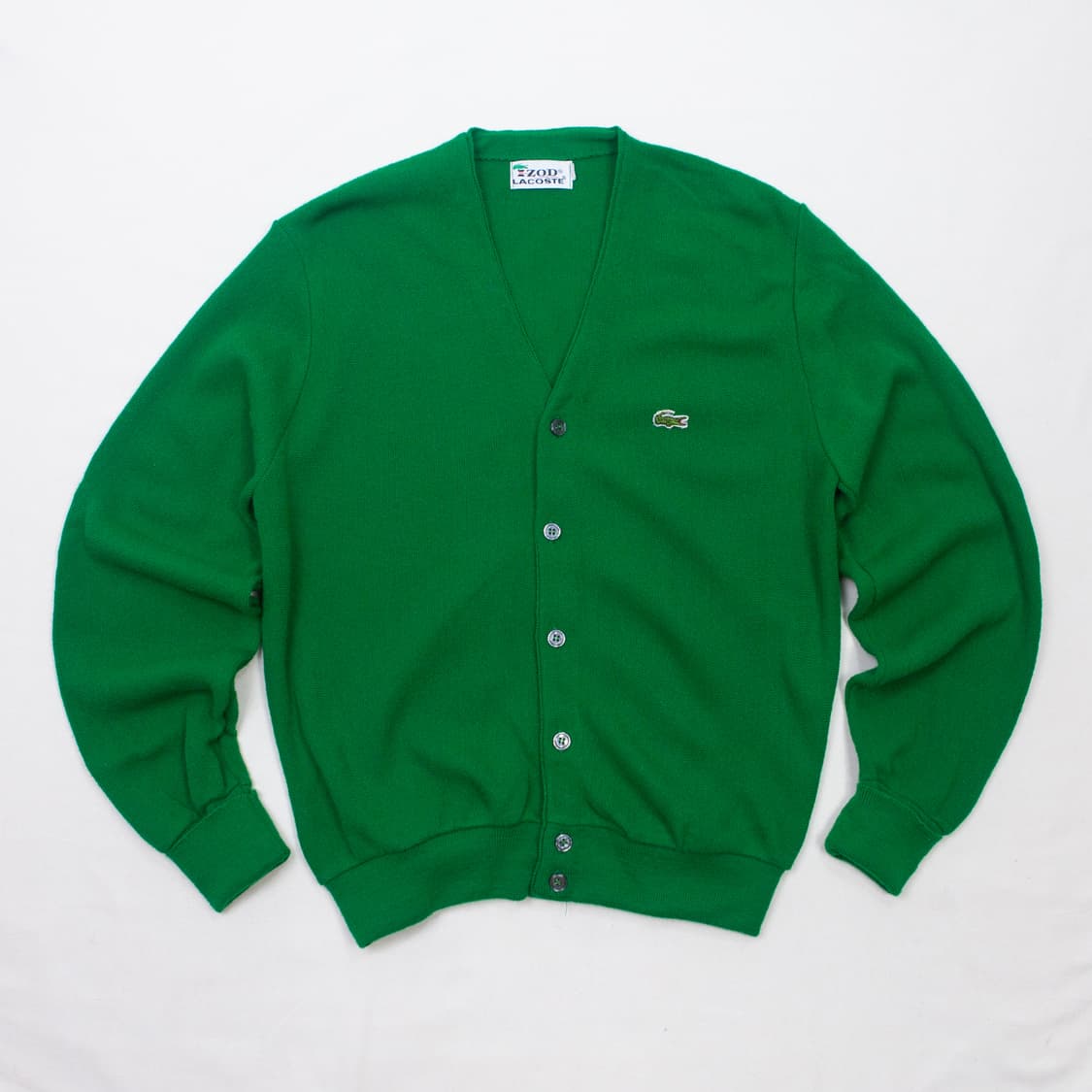 60s IZOD 라코스테 올른 아크릴 가디건 그린 상품이미지1