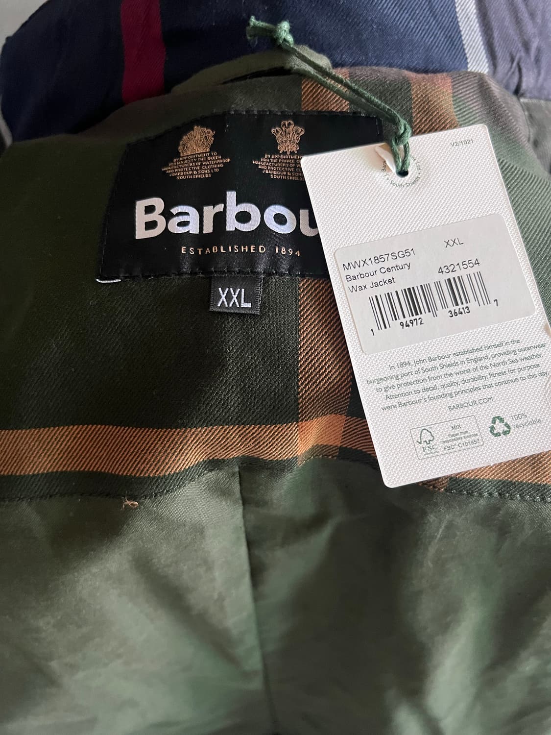 [XXL] 바버 센츄리 왁스 자켓 상품이미지8