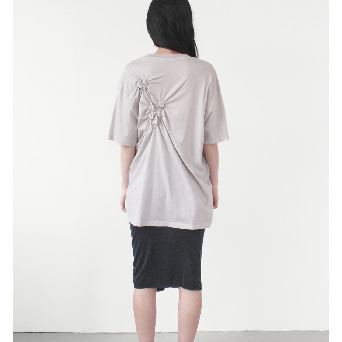 카셀 FLORAL SHIRRED T-SHIRT, MIST 상품이미지3