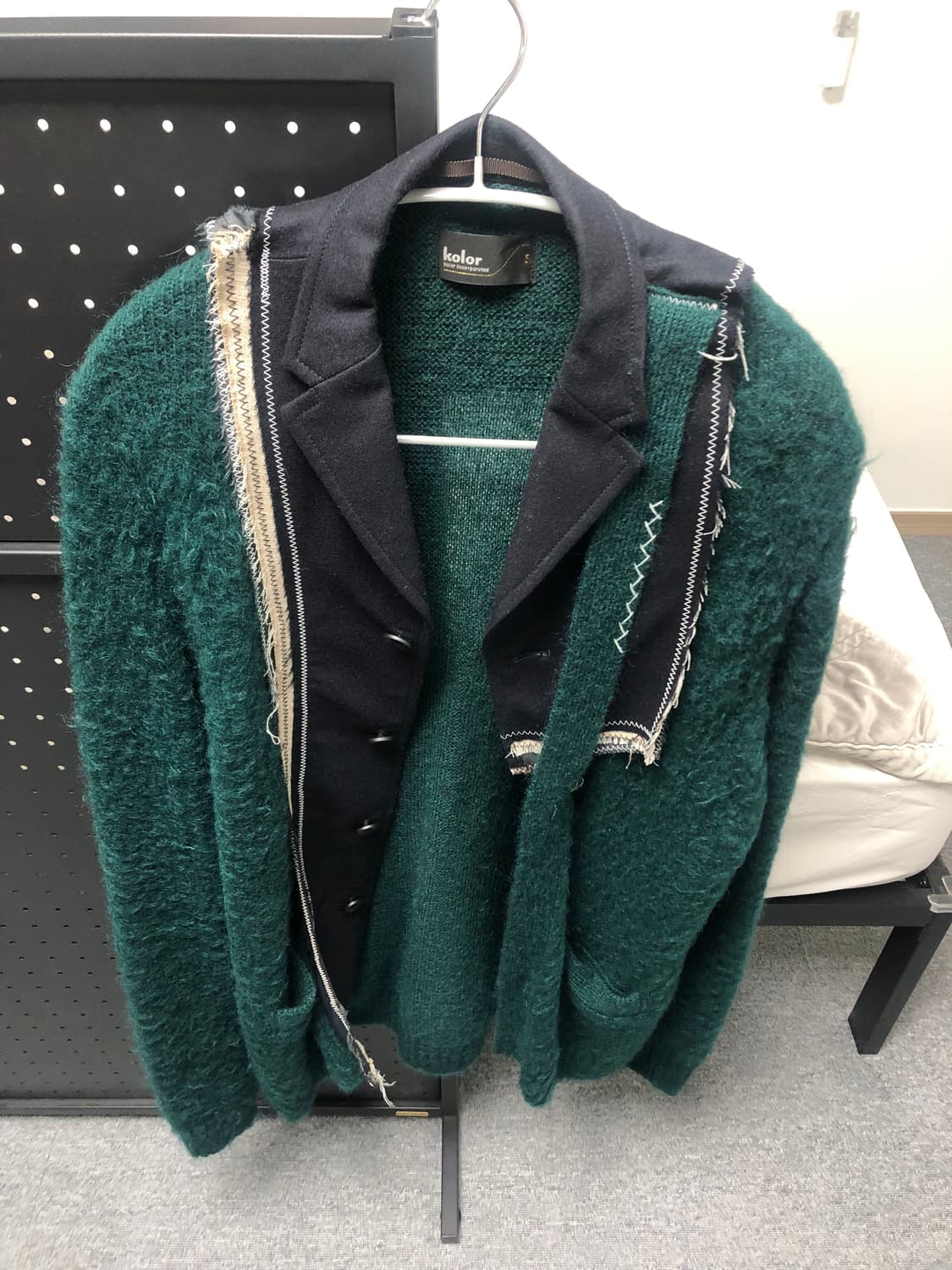 Kolor 패치워크 디자인 브러시드 가디건 상품이미지3