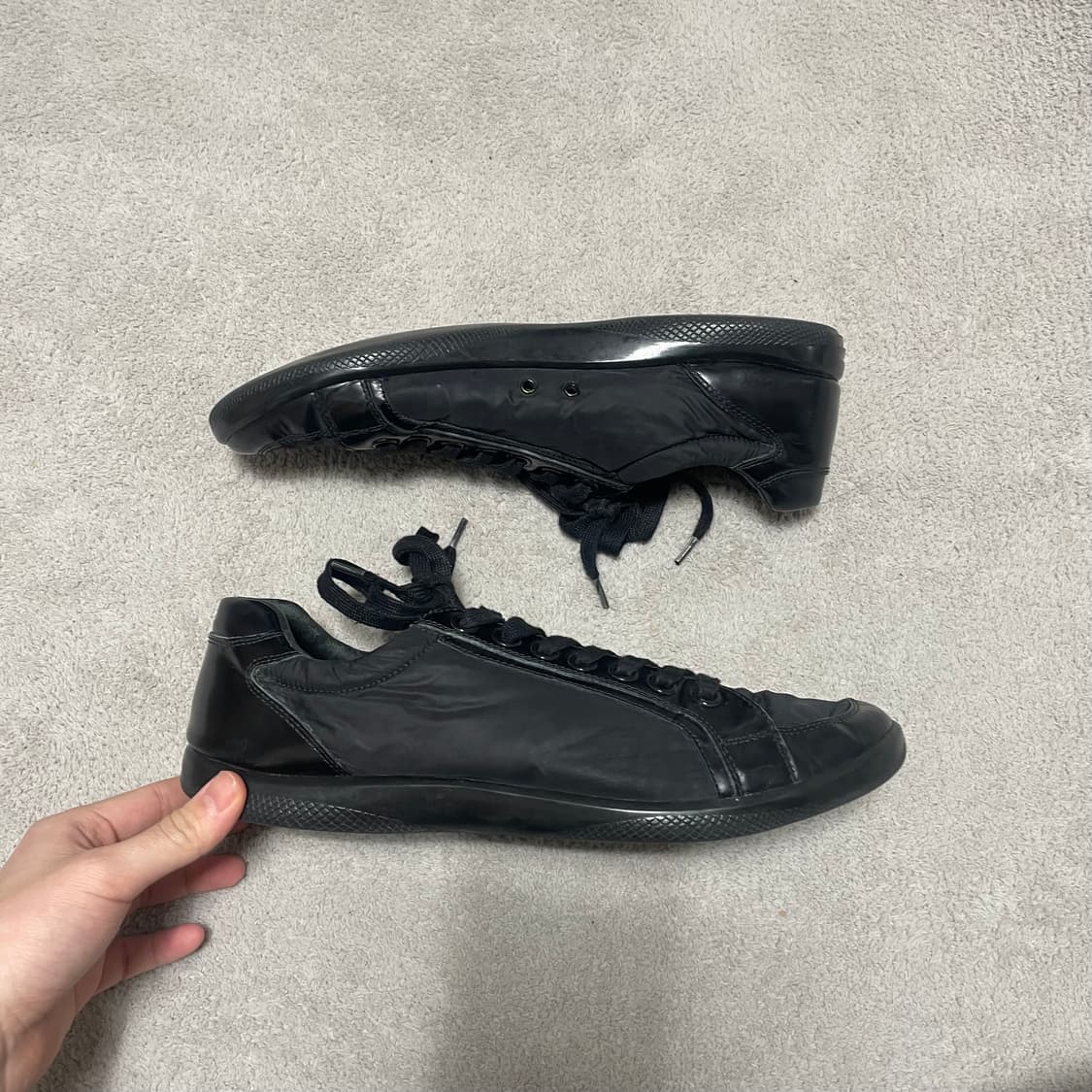 280) 프라다 스포츠 레더 나일론 트레이너 스니커즈 상품이미지1