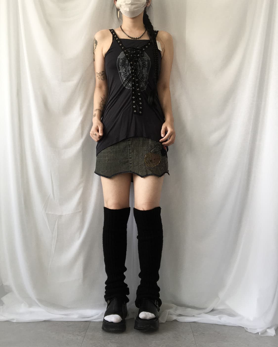 Lace up point sleeveless 상품이미지1
