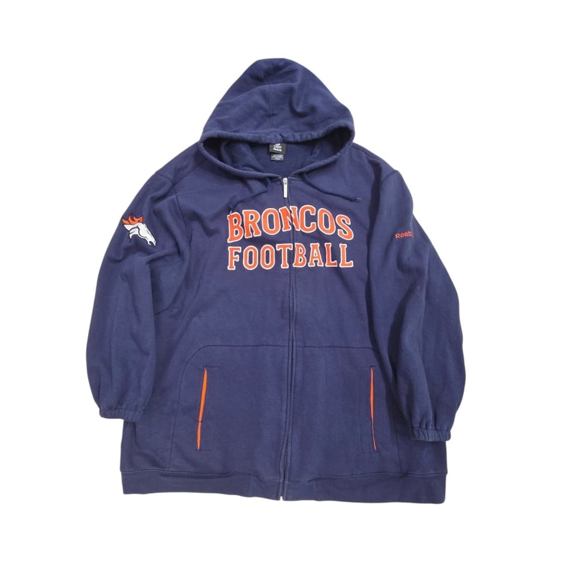 [프립]2XL/리복 x NFL 덴버 브롱코스 올드스쿨 오버핏 후드 집업 상품이미지3