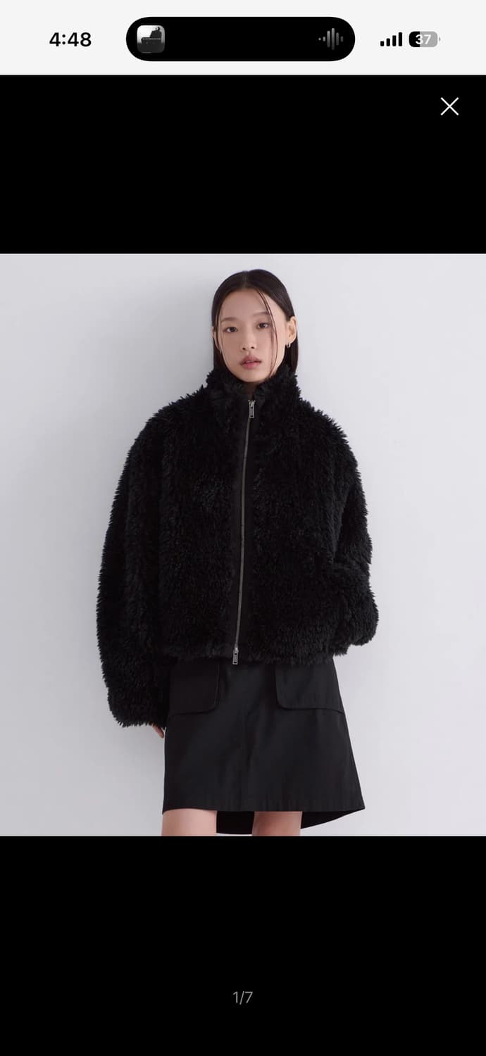 무신사 퍼자켓 블랙 S (새상품) 상품이미지1