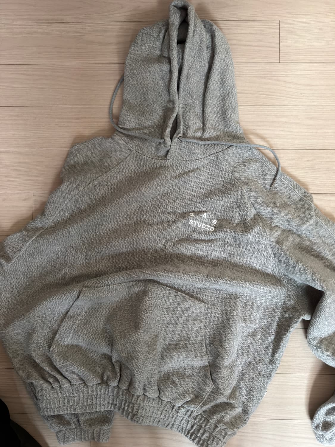 이이앱 스튜디오 헤링본 후드 그레이 XL 상품이미지1