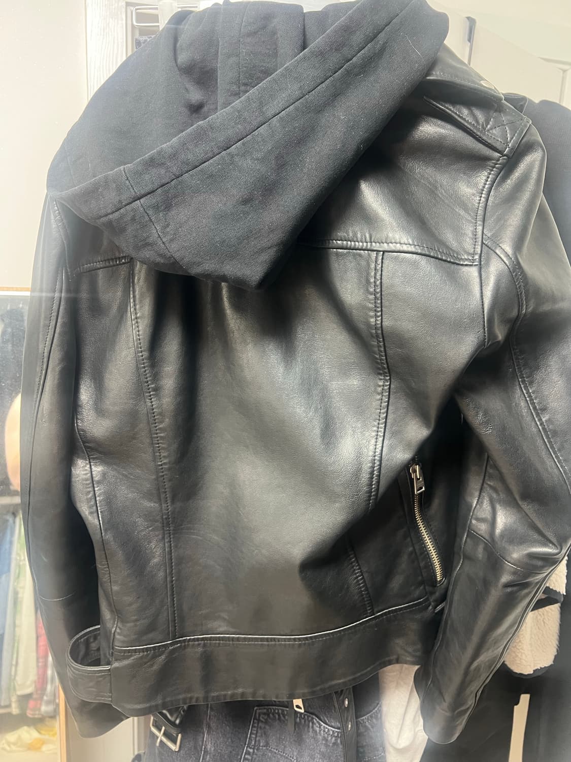 올세인츠 후드탈부착 레더자켓 상품이미지2