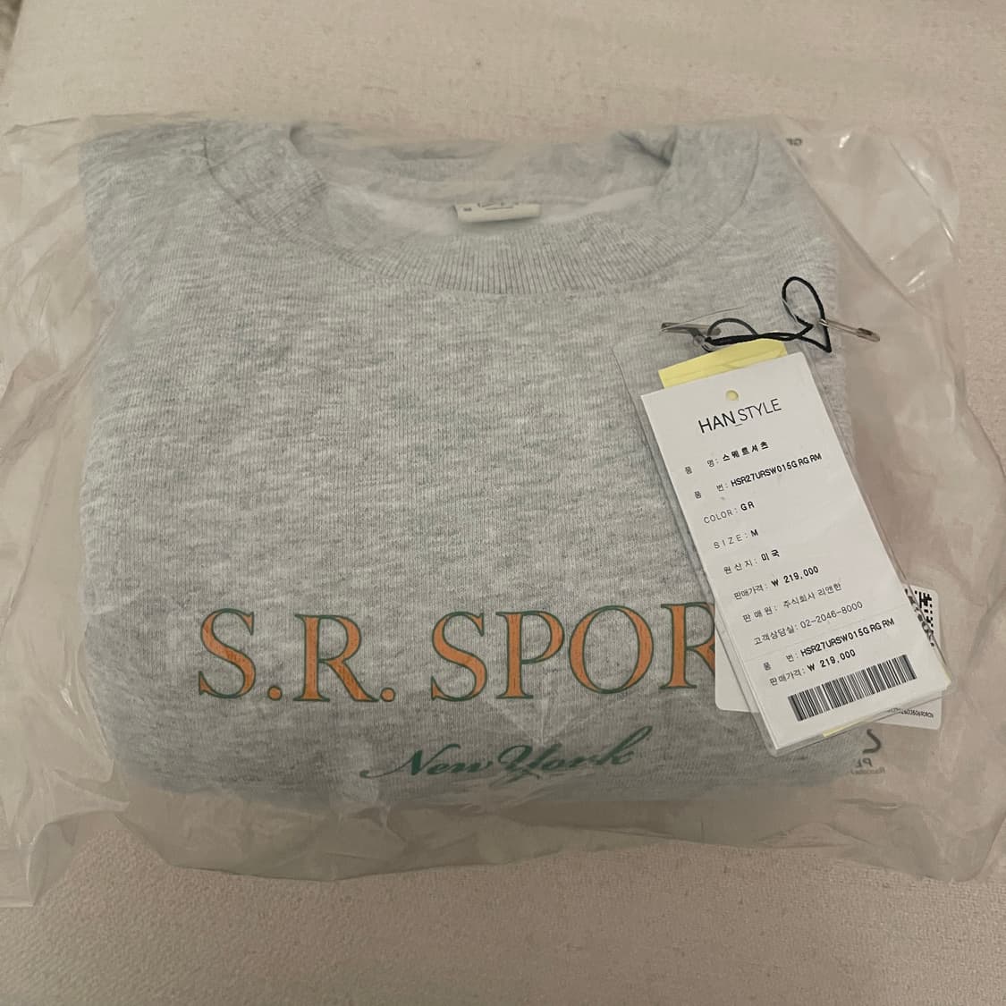 새상품 스포티앤리치 윔블던 크루넥 헤더 그레이 스웻셔츠 M 맨투맨 상품이미지1