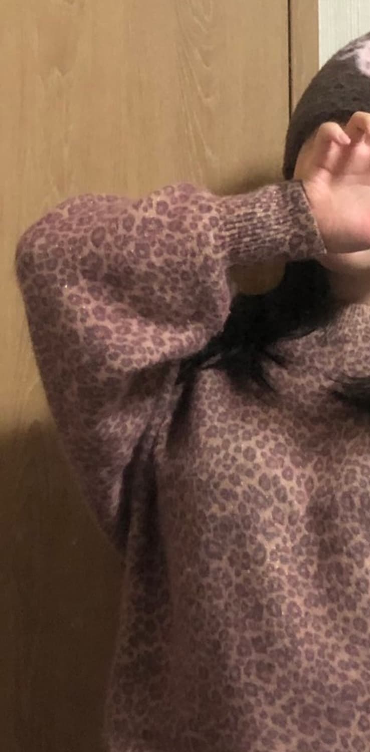 핑크 레오파드 울 니트 상품이미지2