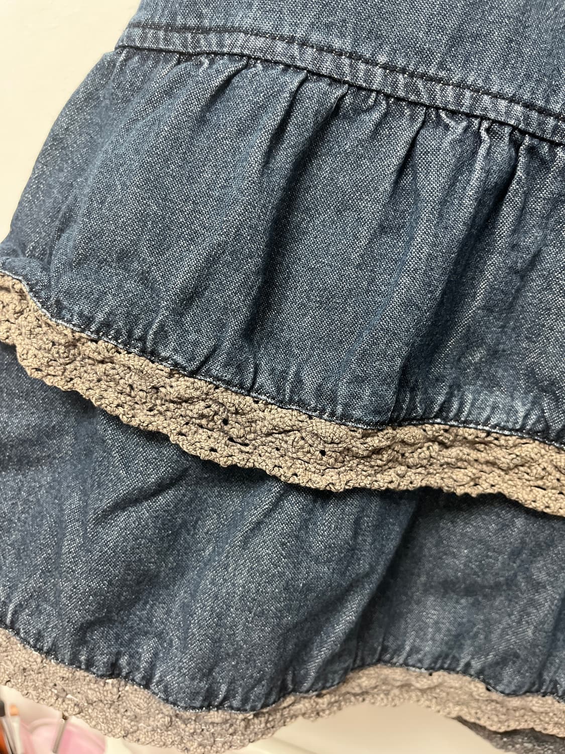 하구미 모리걸 프릴 캉캉 데님스커트 상품이미지2