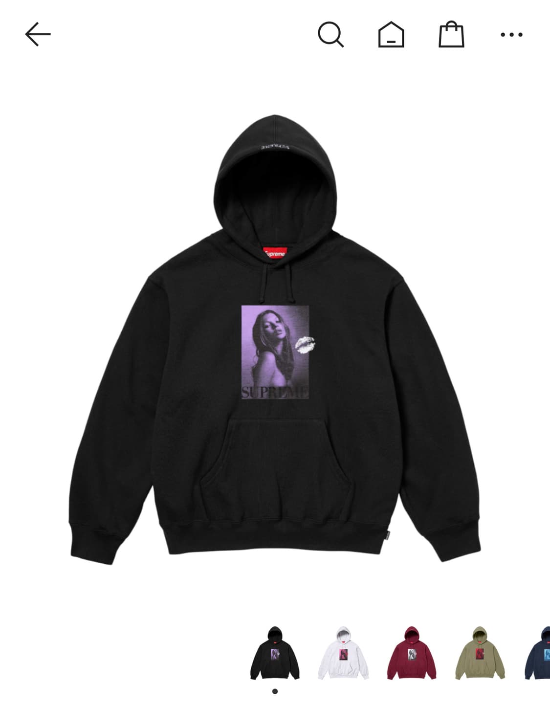 L사이즈 슈프림 케이트 모스 후드 블랙 상품이미지1