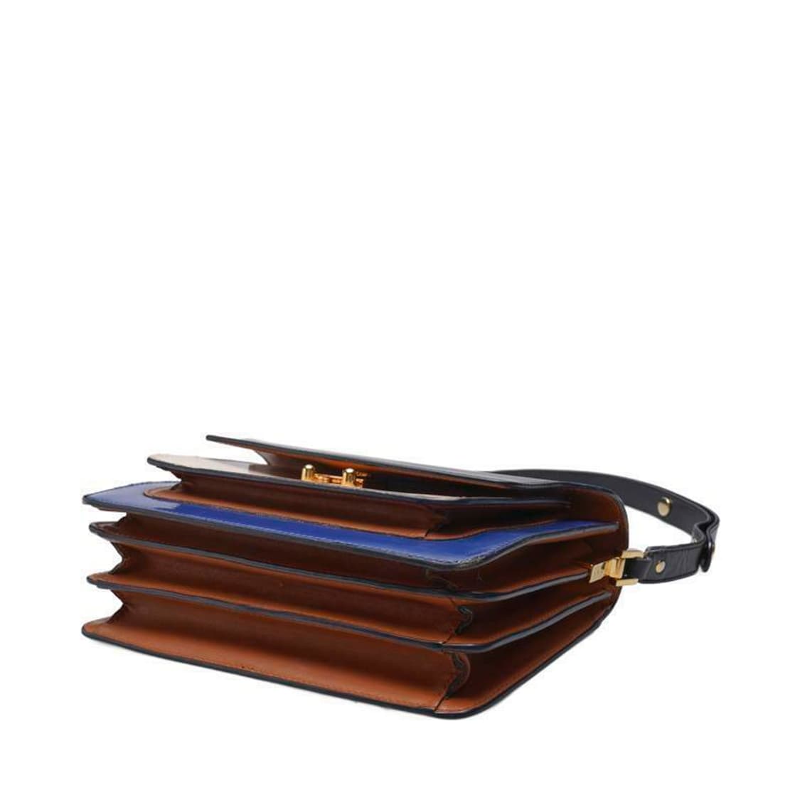 (중고) 마르니 멀티컬러 카프스킨 트렁크 미듐 숄더백 상품이미지3