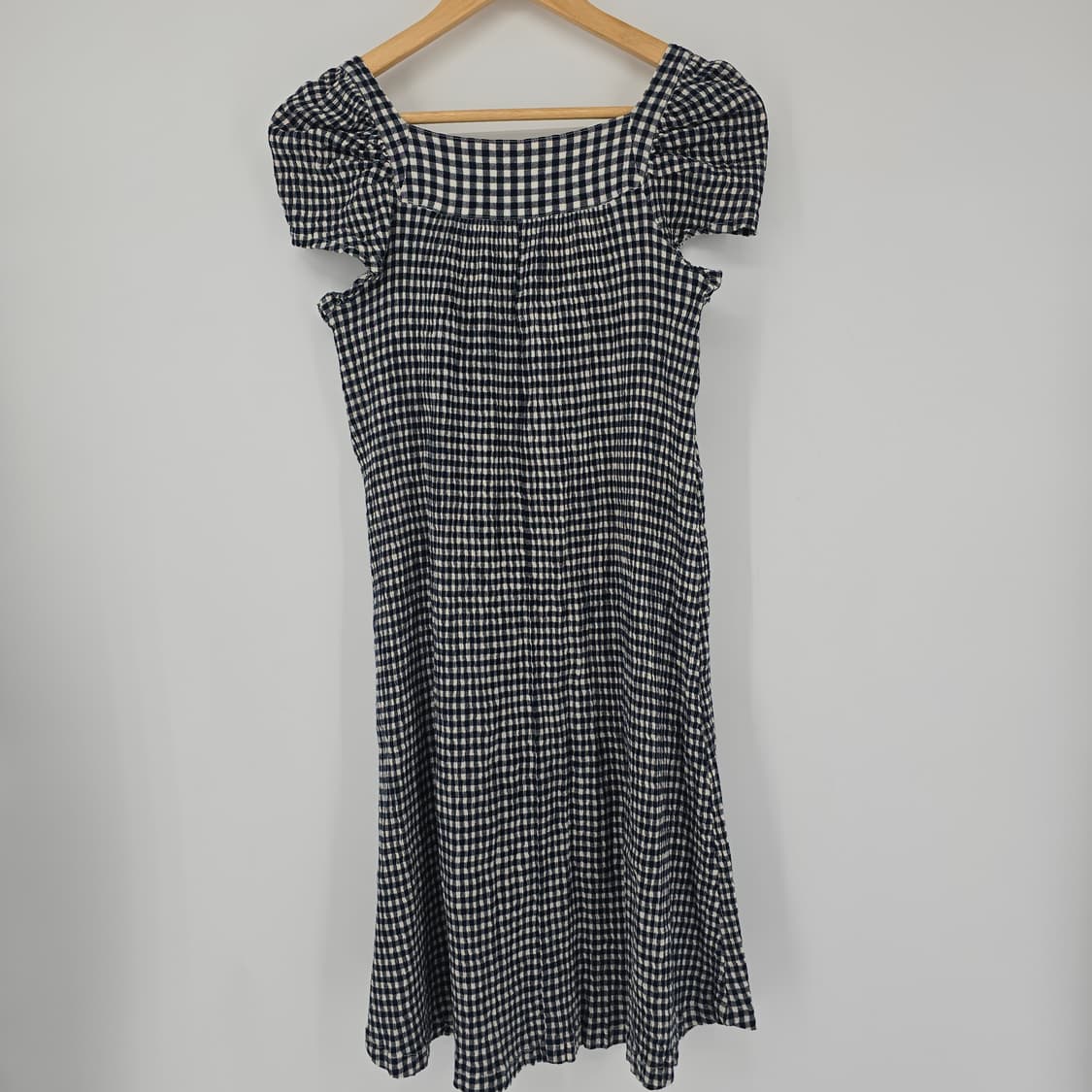 일본 빈티지 깅엄체크 퍼프 롱 원피스 상품이미지5
