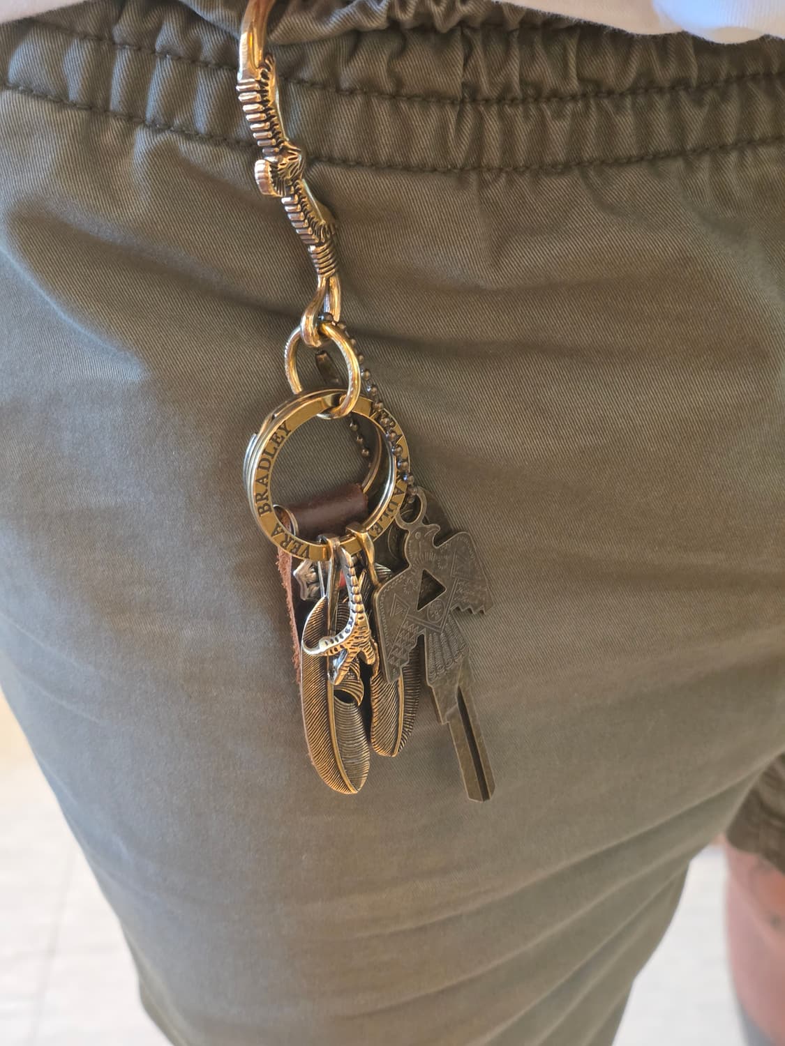 3cross gold brass double wing  keyring 상품이미지5
