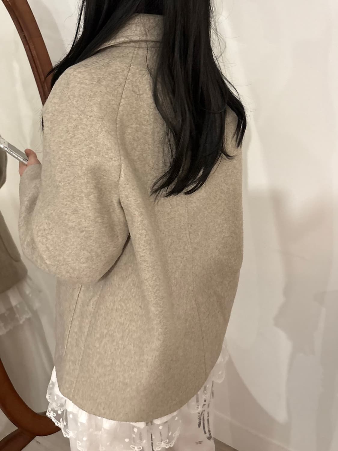 VTG 미디움 베이지 떡볶이 코트 상품이미지2