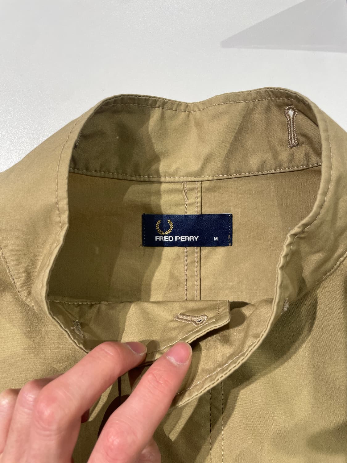 프레드 페리 베이지 로고 히든 집업 코튼 자켓 상품이미지7