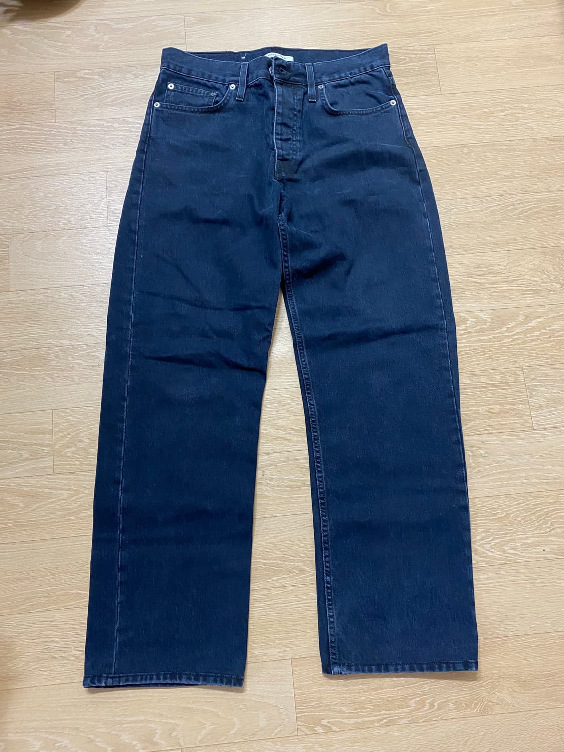 선플라워 루즈핏 데님 (30) 블루 블랙 상품이미지3