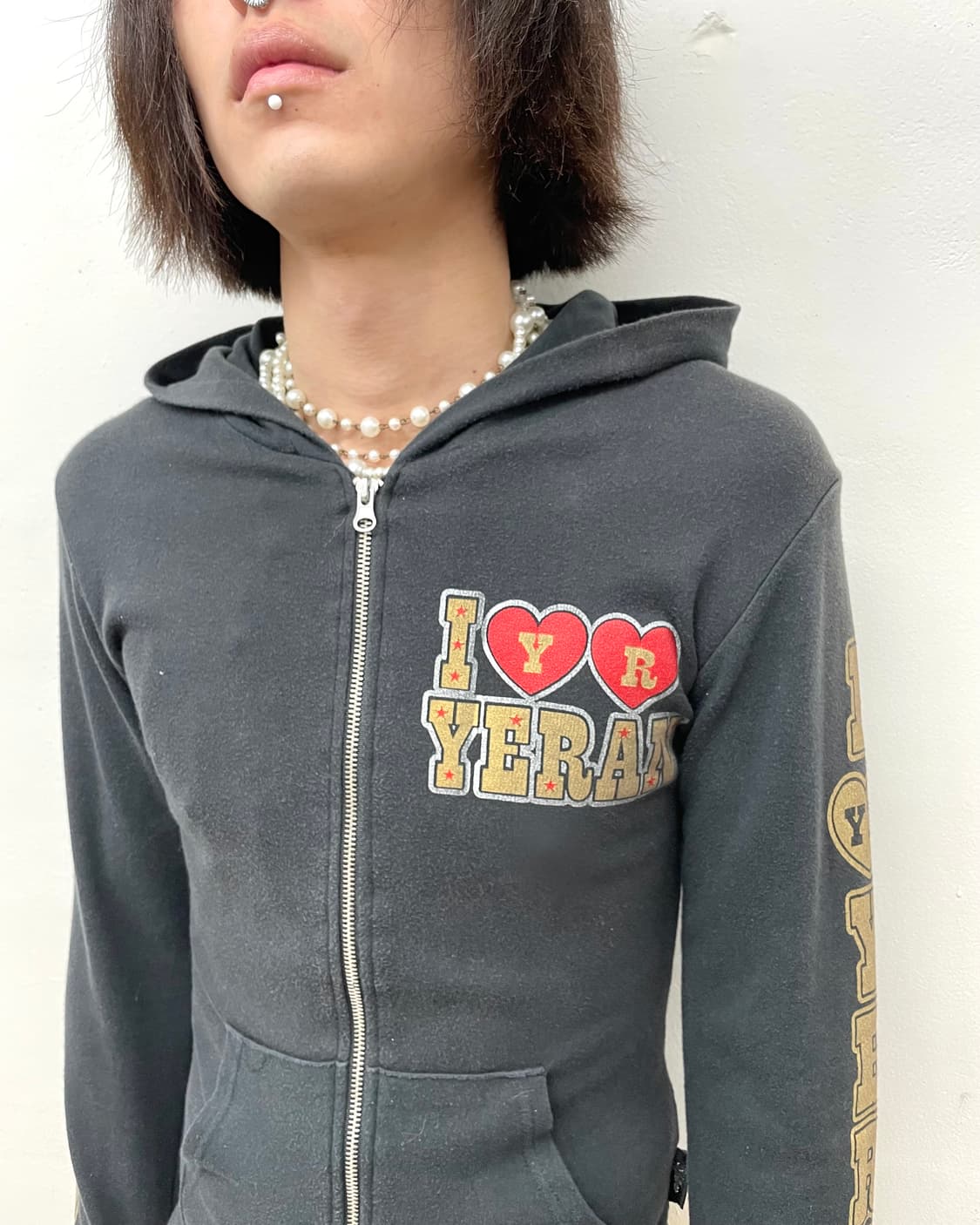 I love I Y&B Retro Hooded Zip-Up  상품이미지3