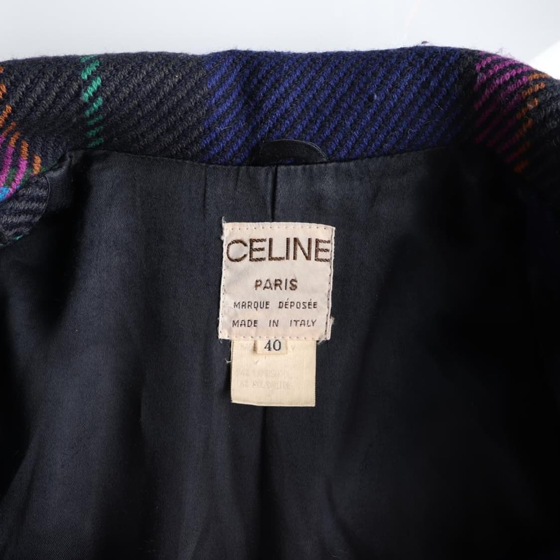 (새상품)[L]셀린느 네이비 체크 A라인 더블브레스티드코트
 상품이미지6