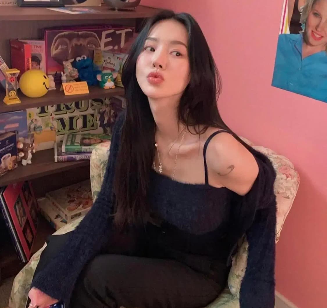 페일제이드 퍼 니트 탑&가디건 세트 네이비 상품이미지1