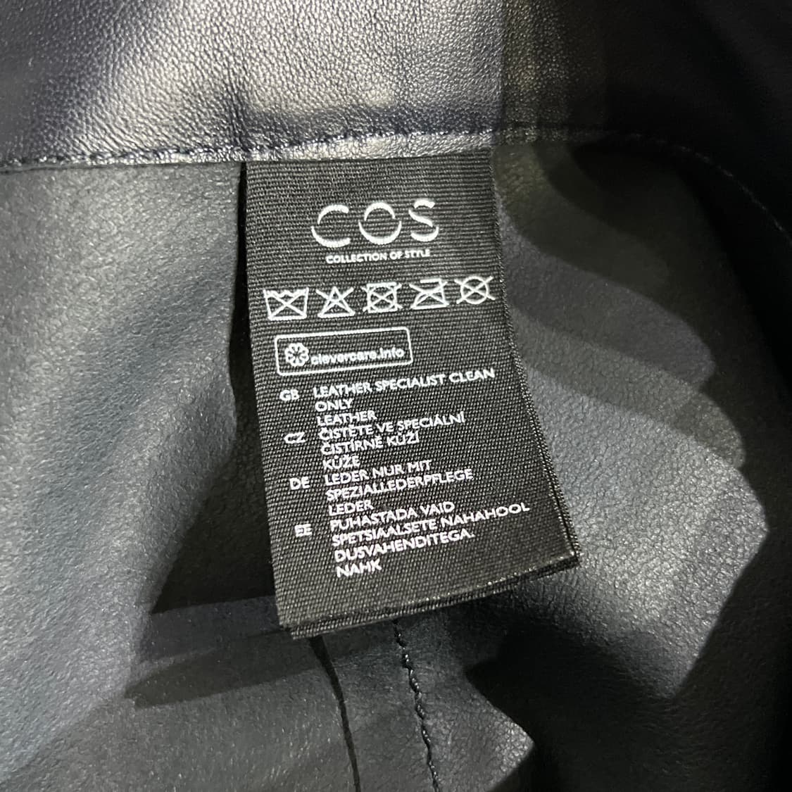 [28] COS 코스 천연 양가죽 와이드팬츠  네이비 상품이미지7