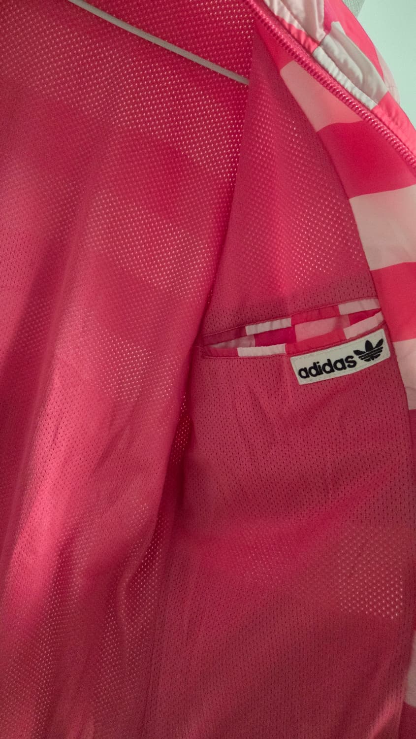 아디다스 우먼스 핑크 스트라이프 바람막이 자켓 상품이미지4