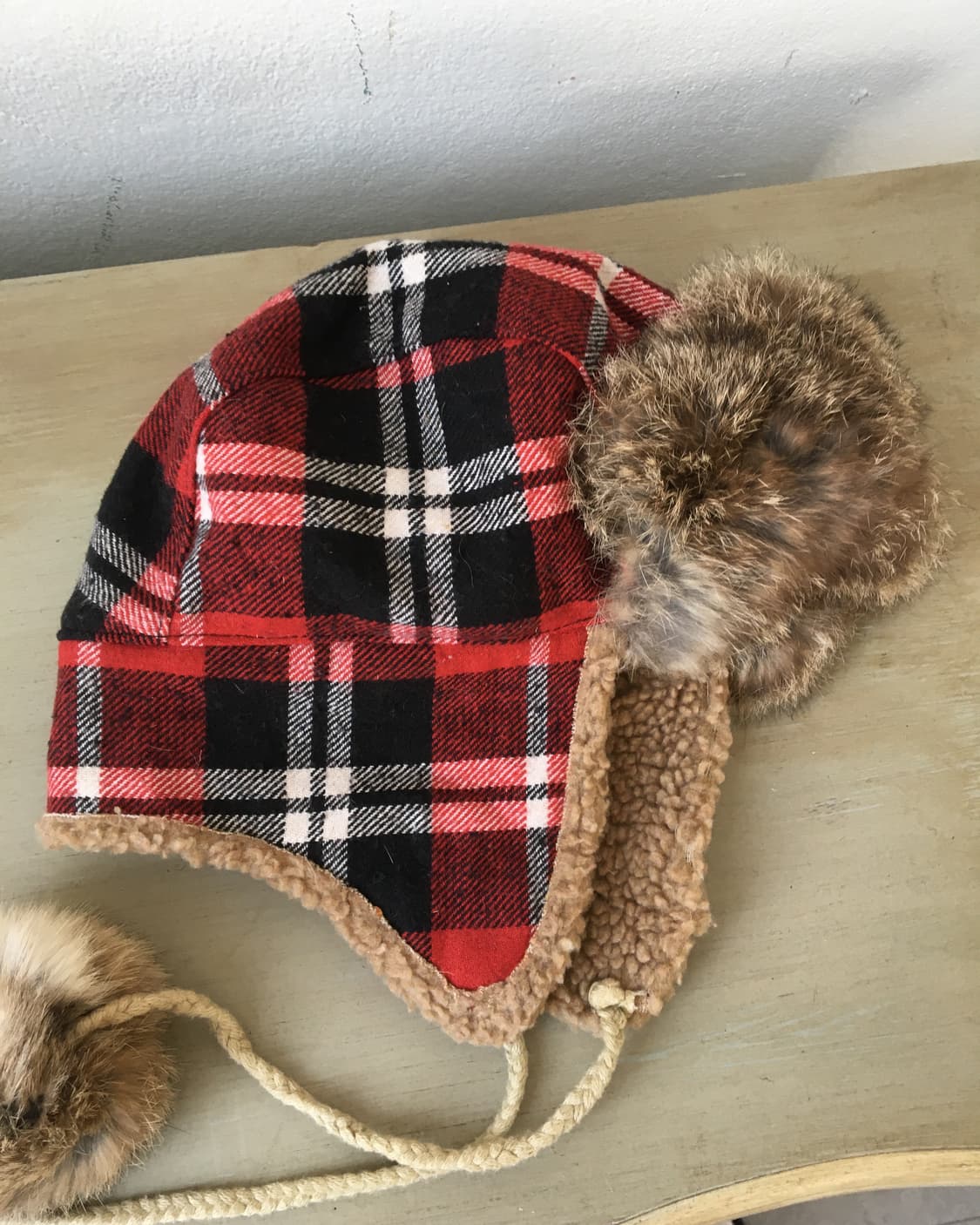  pom pom check pattern trooper hat 상품이미지7