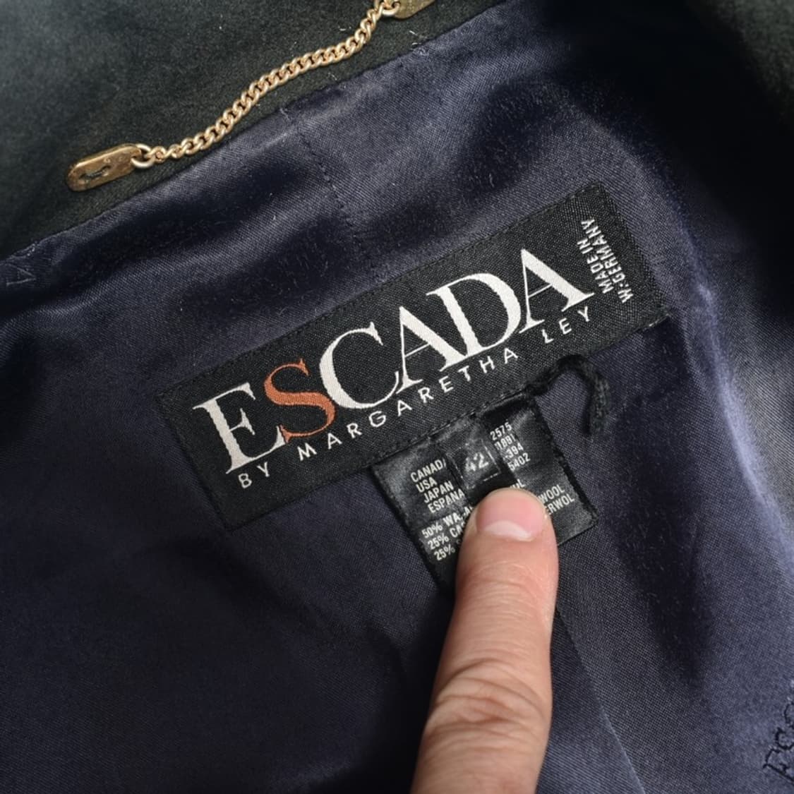 90S 에스까다 빈티지 구제 모직 블레이저 자켓 N872 상품이미지6