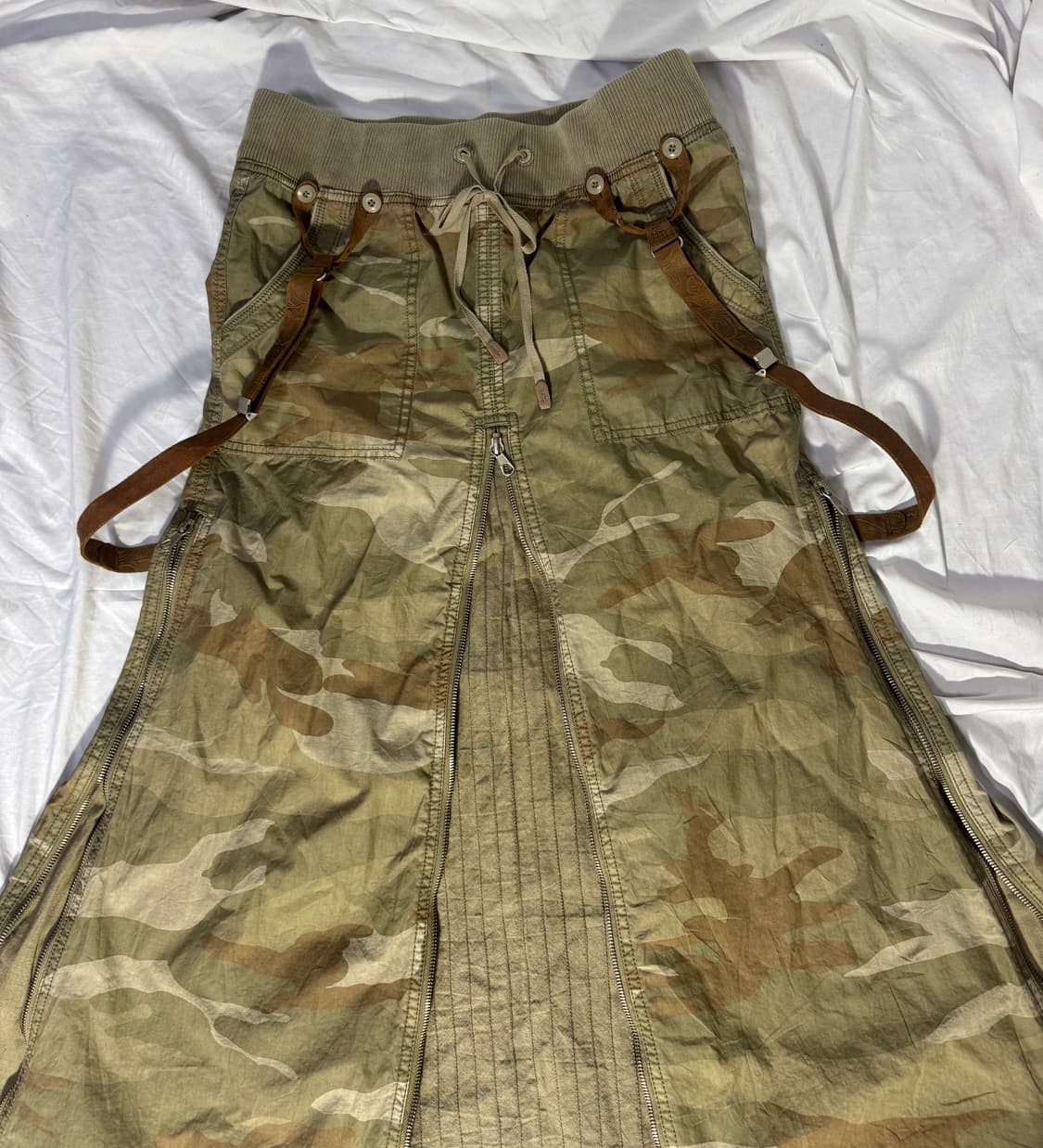 Goa 카모 패턴 서스펜더 롱 스커트 y2k  상품이미지7