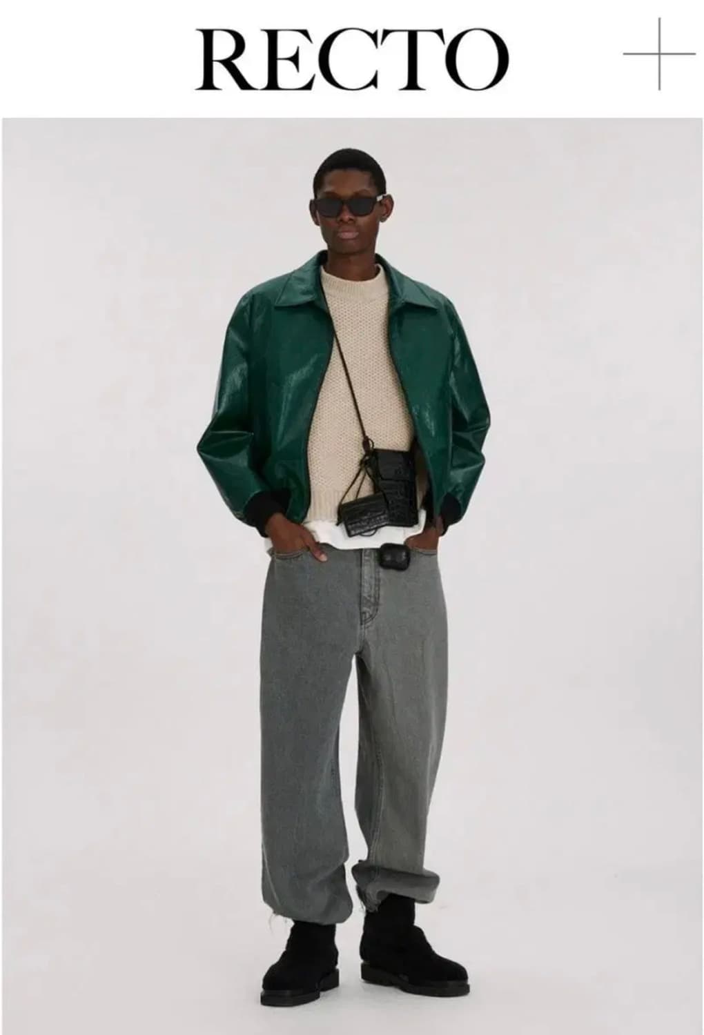 렉토 딥그린 레더 자켓(쌈디 착용) 상품이미지4